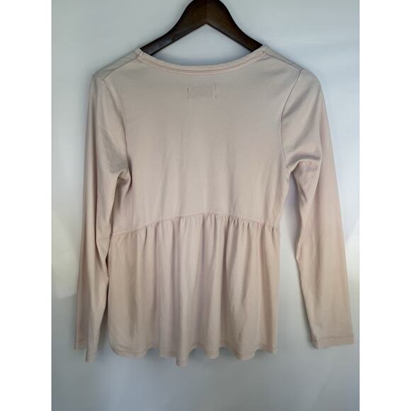 Koolaburra by UGG Women's XS Babydoll Top Light Pink V-Neck Casual Boho Blouse - Picture 3 of 6